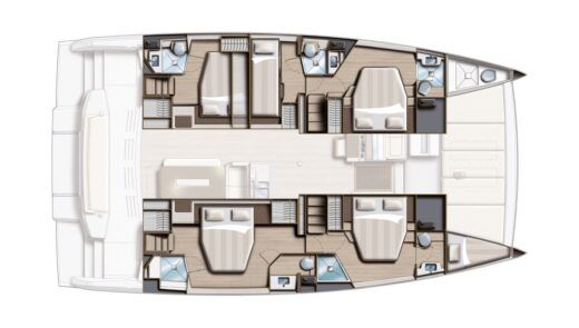 Catamaran Bali 4.8 Plattegrond van de boot