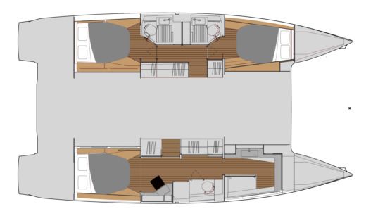 Catamaran Fountaine Pajot Astréa 42 Planimetria della barca
