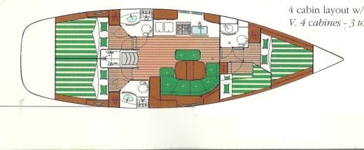 Sailboat Beneteau Oceanis 423 Clipper Boat layout