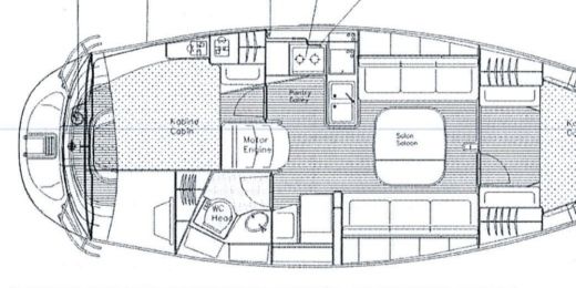 Sailboat Bavaria 37 boat plan