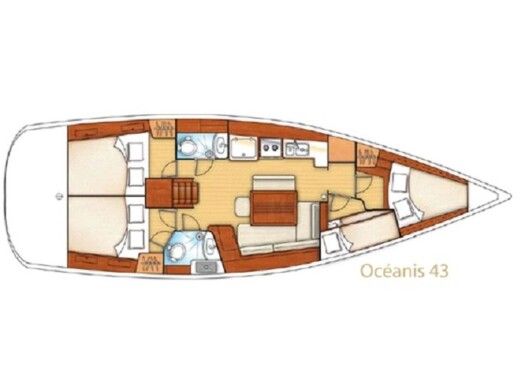 Sailboat BAVARIA OCEANIS 43 Boat layout
