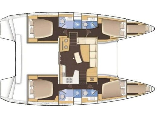 Catamaran  Lagoon 42 Boot Grundriss