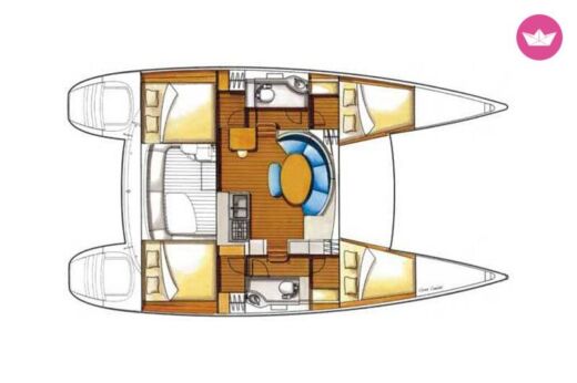 Catamaran Lagoon 380 S2 Boat layout