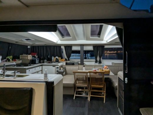 Mykonos Catamaran Fountaine Pajot 45ft alt tag text