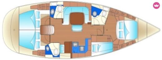 Sailboat Bavaria 49 Boot Grundriss