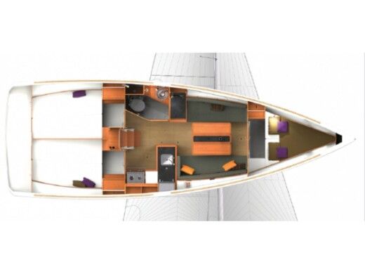 Sailboat  Sun Odyssey 349 Plano del barco