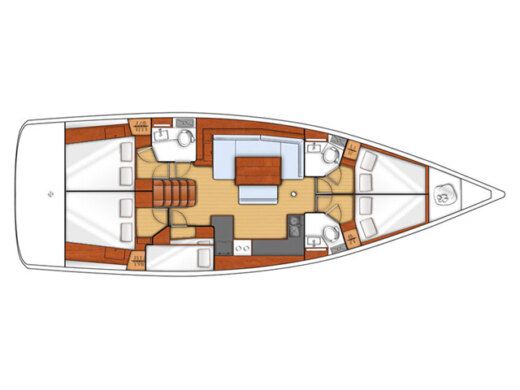 Sailboat  Oceanis 48 Boat layout