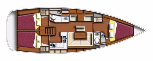 Sailboat Jeanneau Sun Odyssey 409 Σχέδιο κάτοψης σκάφους