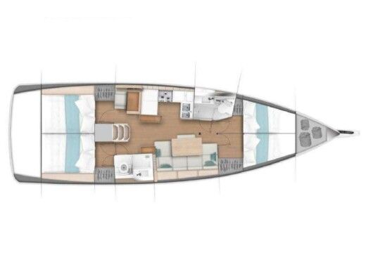 Sailboat JEANNEAU SUN ODYSSEY 440 Plattegrond van de boot