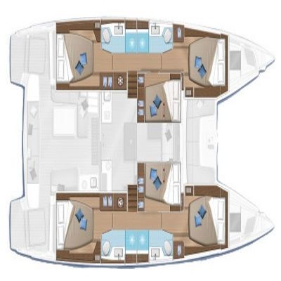 Catamaran  Lagoon 50 Boot Grundriss