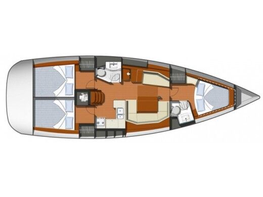 Sailboat  Sun Odyssey 42 i Planimetria della barca