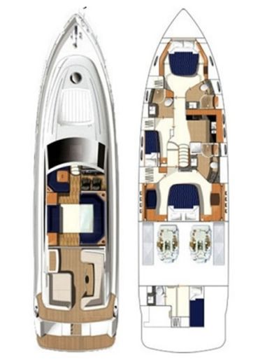 Motor Yacht Princess V65 Boat design plan