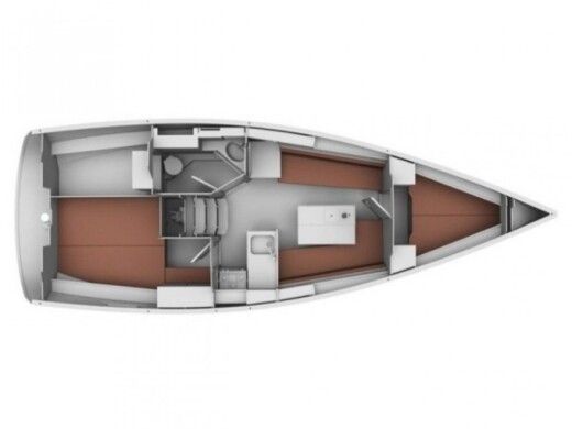 Sailboat BAVARIA 32 Cruiser Plattegrond van de boot
