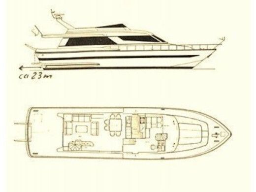 Motor Yacht Falcon Yachts 76 Plano del barco