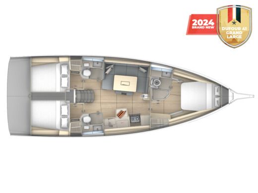 Sailboat  Dufour 41 Plan du bateau