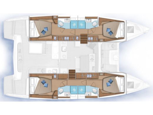 Catamaran Lagoon Lagoon 46 Plattegrond van de boot