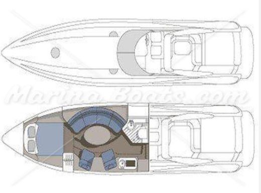 Motorboat Sunseeker Superhawk 48 Boat design plan