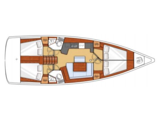 Sailboat Beneteau Oceanis 45 Plan du bateau