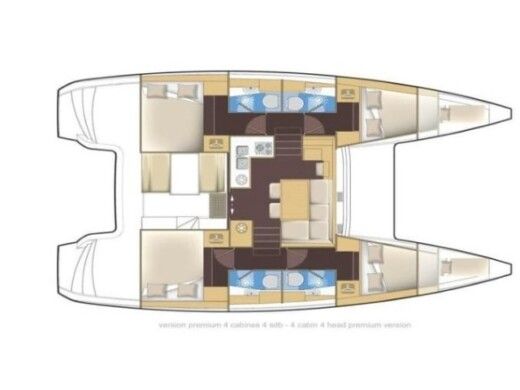 Catamaran  Lagoon 39 boat plan