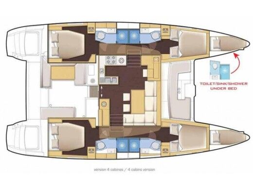 Catamaran Lagoon Lagoon 46 Plattegrond van de boot