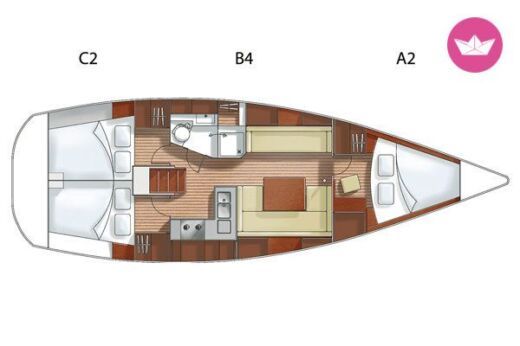 Sailboat Hanse 37 Boot Grundriss