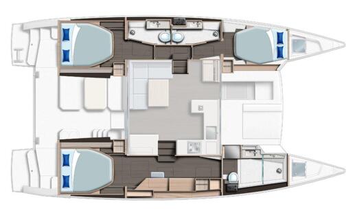 Catamaran  Serenity 64 LUXE Boot Grundriss
