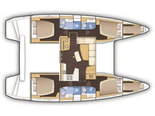 Catamaran  Lagoon 42 Boat layout