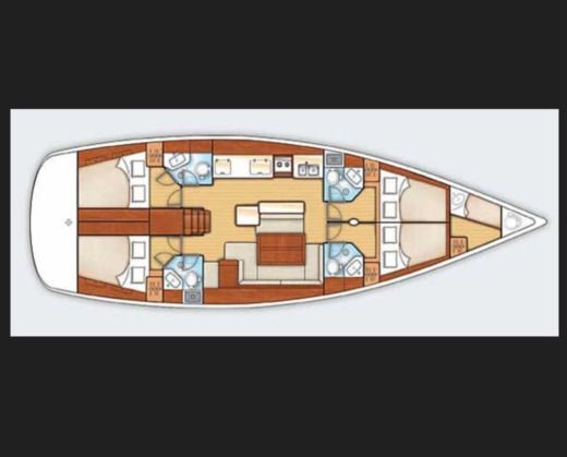 Sailboat Beneteau Oceanis 50 Family Plattegrond van de boot