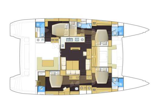 Catamaran Lagoon 560 Boot Grundriss