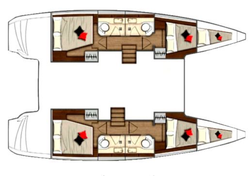 Catamaran  Lagoon 40 boat plan