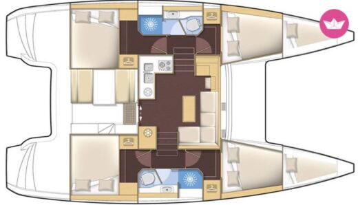 Catamaran Lagoon Lagoon 39 Plattegrond van de boot
