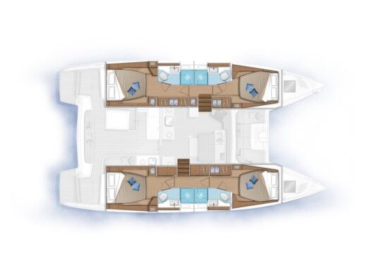 Catamaran  Lagoon 46 Plattegrond van de boot