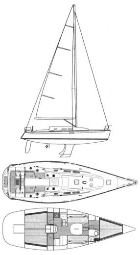 Sailboat Beneteau 40,7 Plano del barco