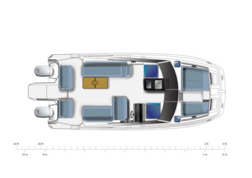 Motorboat  Aquila 32 Sport boat plan