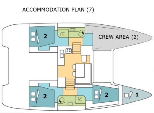 Catamaran Lagoon Lagoon 40 Boat layout