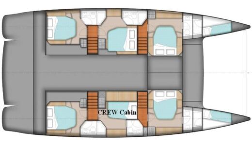 Catamaran Fountaine Pajot Sanya 57 Σχέδιο κάτοψης σκάφους