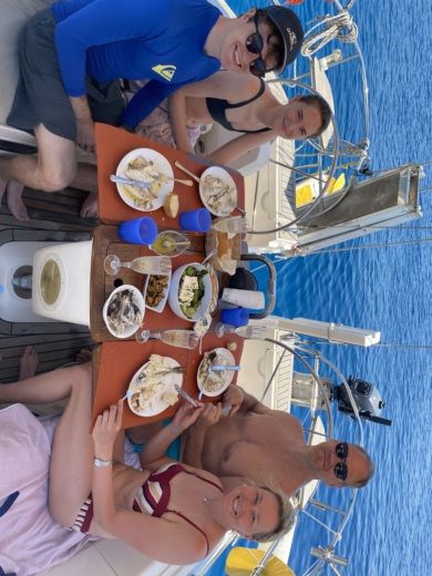 Iraklio Sailboat FULL DAY PRIVATE ALL INCLUSIVE TRIP TO DIA ISLAND Elan Impression 434 alt tag text