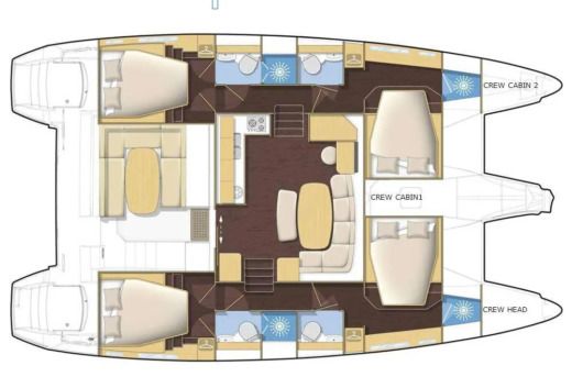 Catamaran Lagoon 421 Plattegrond van de boot