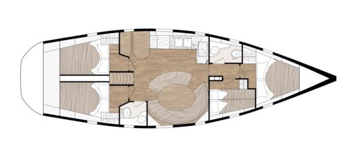 Sailboat Ocean Star 44.1 Planta da embarcação