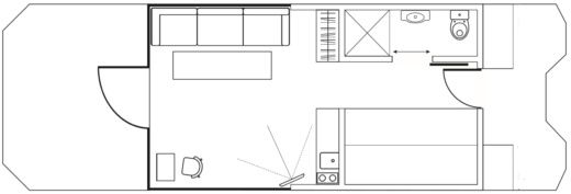 Houseboat führerscheinfreies luxuriöses Boot Campi Plattegrond van de boot