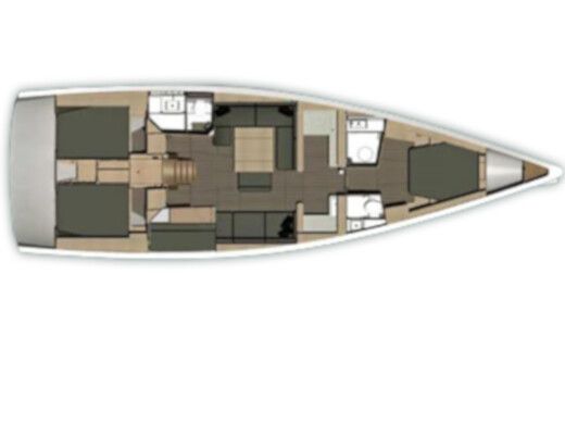 Sailboat Dufour 512 Grand large Plattegrond van de boot