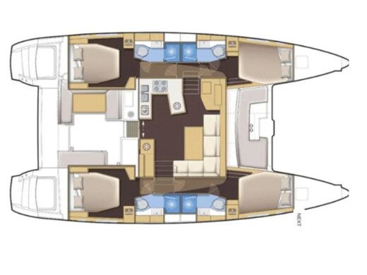 Catamaran  Lagoon 450 F Luxury Boat layout