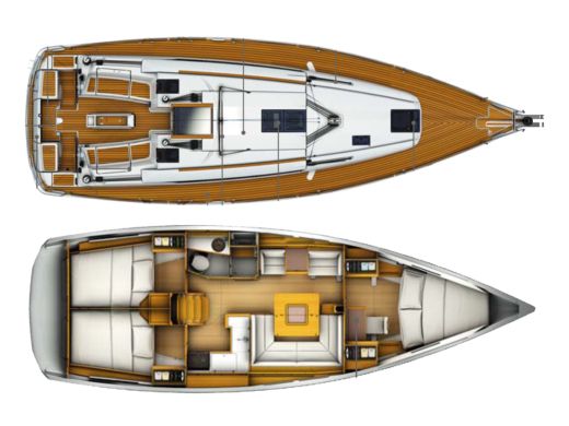 Sailboat Jeanneau Sun Odyssey 409 Plattegrond van de boot