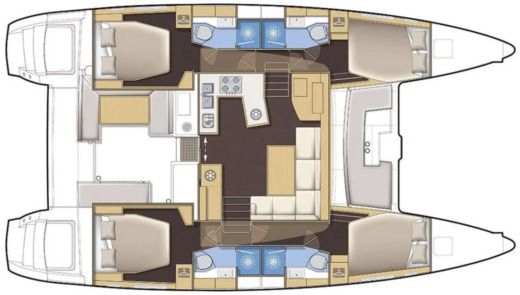 Catamaran Lagoon Lagoon 450 Flybridge Plan du bateau