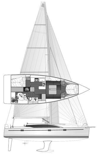 Sailboat Fora Marine Rm 12.60 Boat layout