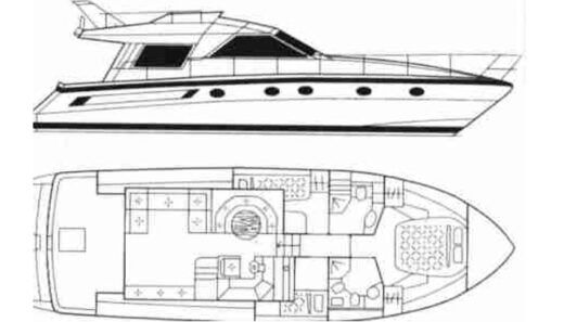 Motorboat Raffaelli Storm 49 Plattegrond van de boot