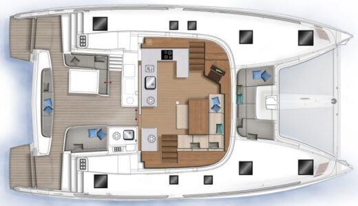 Catamaran Lagoon Lagoon 46 Boot Grundriss