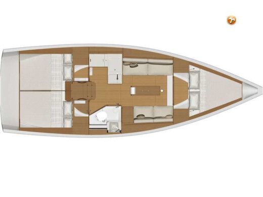 Sailboat Dufour Dufour 360 Grand Large Plattegrond van de boot
