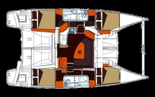 Catamaran Fountaine Pajot Lipari 41 Planimetria della barca