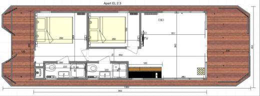 Houseboat La Mare Apart EL boat plan